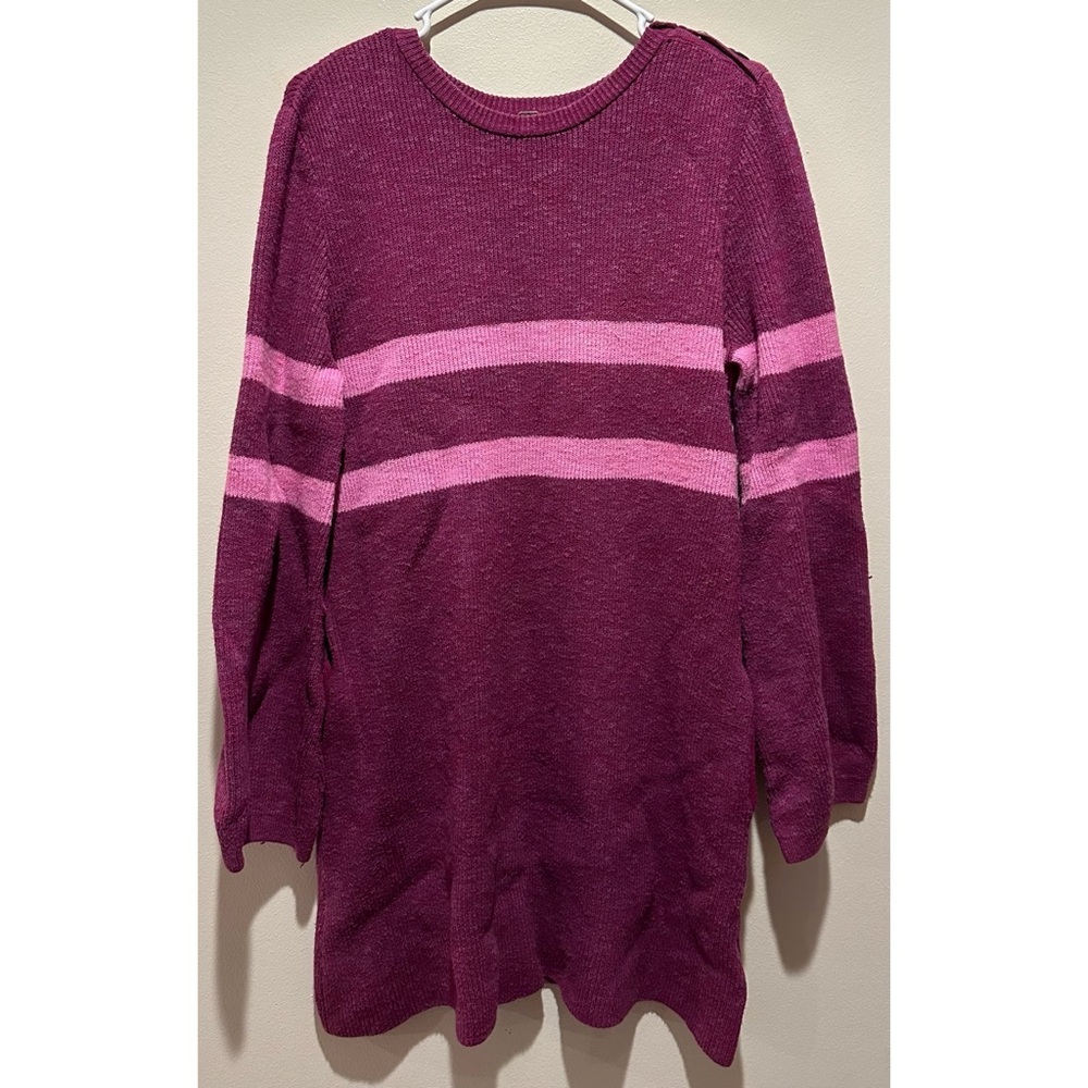 Free‎ People On Your Team Sweater Mini Dress Size XS - Purple/Pink
